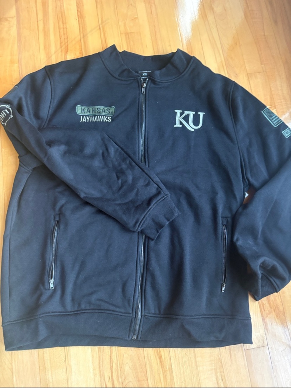 LSA Black Patch-Detail Full Zip Jacket